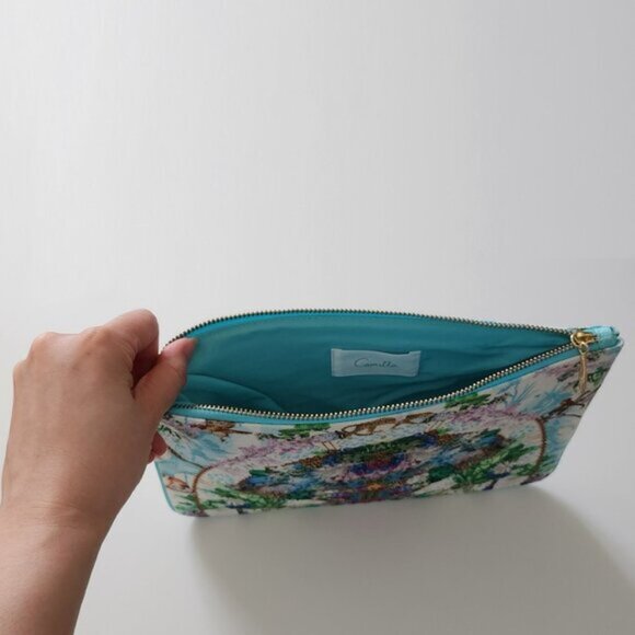 Camilla Moon Garden Small Canvas Clutch Bag Purse Handbag b40 - Picture 4 of 6